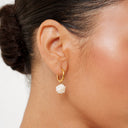 Farah Gold Tiny Freshwater Pearl Hoop Earrings