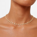 Kiara Gold White Zircon Necklace