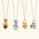 Elle Gold Heart Charm Necklace in 18k gold plated stainless steel