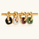 Aurelie Gold Enamel Drop Earrings in 18k gold plated stainless steel