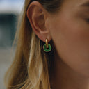 Aurelie Gold Enamel Drop Earrings, view 3
