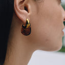 Ines Gold Resin Drop Earrings, view 2
