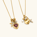 Elle Gold Heart Charm Necklace, view 12
