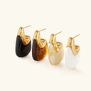 Ines Gold Resin Drop Earrings in 18k gold plated stainless steel