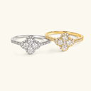 Mila Gold Clover Halo Ring, view 6