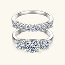 Lucia Gold Three Stone Ring Set, view 12