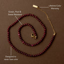 Calista Garnet Red Glass Bead Choker Necklace, view 4