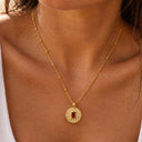 Sage Red Zircon Textured Pendant Necklace