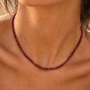 Calista Garnet Red Glass Bead Choker Necklace