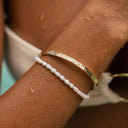 Justine Hammered Textured Cuff Bracelet, view 4