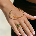 Justine Hammered Textured Cuff Bracelet, view 19