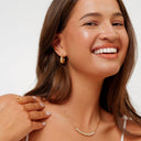 Jacinta Rounded Gold Zircon Statement Earrings, view 5