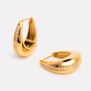 Jacinta Rounded Gold Zircon Statement Earrings, view 4