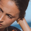 Hana Gold Boho Hoop Earrings, view 3