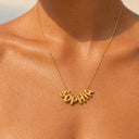 Madeleine Gold Bubble Letter Charm Necklace, view 5