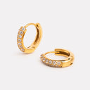 Isobel Gold Zircon Row Huggie Earrings, view 2