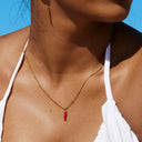 Ines Red Chilli Pepper Charm Necklace, view 7