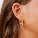 Ilse Gold Twisted Ridged Hoop Earrings