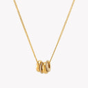 Rae Triple Disc Pendant Necklace with Clear Zircon Pavé, view 4