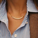 Georgia Gold Teardrop Zircon Necklace, view 6