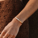 Justine Hammered Textured Cuff Bracelet, view 18