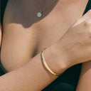 Justine Hammered Textured Cuff Bracelet, view 17
