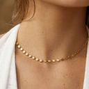 Candice Gold Reflective Pendant Choker Necklace, view 5