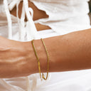 Louise Herringbone and Rope Chain Layered Bracelet, view 11