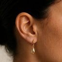 Madison Smooth Sculptural Drop Hoop Earrings