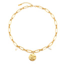 Lana Gold Angel Coin Pearl Necklace, view 2