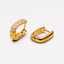 Francesca Sparkly Zircon Huggie Hoop Earrings, view 2