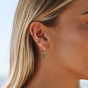 Malia Sea Green Zircon Hoop Earrings, view 10