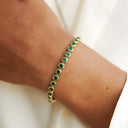 Angela Green Bezel Set Tennis Bracelet, view 3