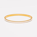 Anastasia Gold Bangle with White Enamel, view 2