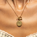 Naomi Gold Sun Coin Pendant Necklace, view 2