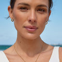 Nadine Chunky Gold Huggie Hoop Earrings, view 8