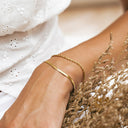 Louise Herringbone and Rope Chain Layered Bracelet, view 14