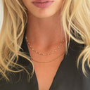 Dahlia Double Layered Enamel & Beaded Choker Necklace, view 2