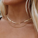 Corinne Herringbone & Rope Chain Layered Necklace