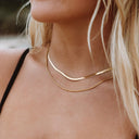 Corinne Herringbone & Rope Chain Layered Necklace, view 3
