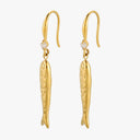 Erin Gold Fish Drop Hook Earrings, view 2