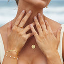 Noemi Hammered Coin and Freshwater Pearl Necklace, view 2