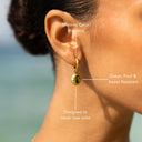Paola Green Zircon Olive Huggie Drop Earrings, view 11