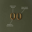 Jolie Gold Oval Hoop Earrings, view 6