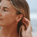 Jolie Gold Oval Hoop Earrings, view 5