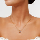 Penelope Gold Paperclip Chain Birthstone Necklace, view 8
