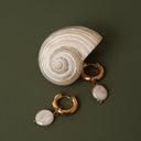 Mariana Chunky Freshwater Pearl Hoop Earrings, view 7