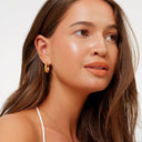 Ilse Gold Twisted Ridged Hoop Earrings, view 3