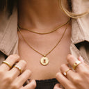 Sage Red Zircon Textured Pendant Necklace, view 8