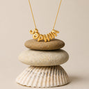 Madeleine Gold Bubble Letter Charm Necklace, view 8